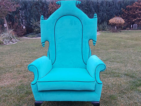 turkusowy fotel