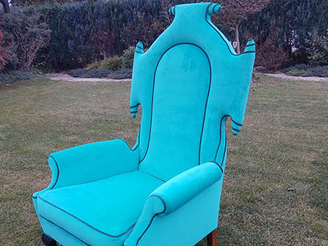 turkusowy fotel